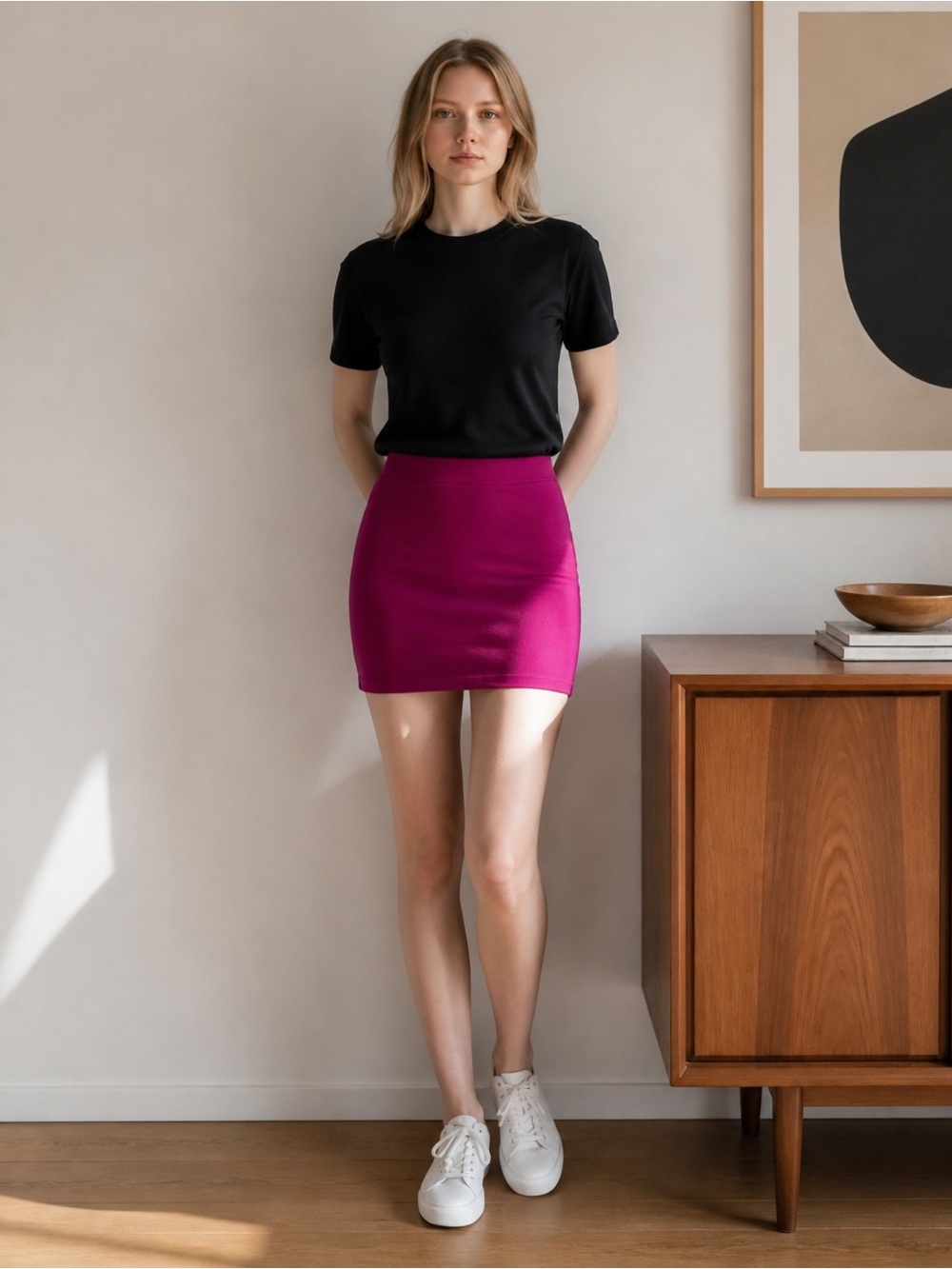 Express Fuchsia Mini Skirt